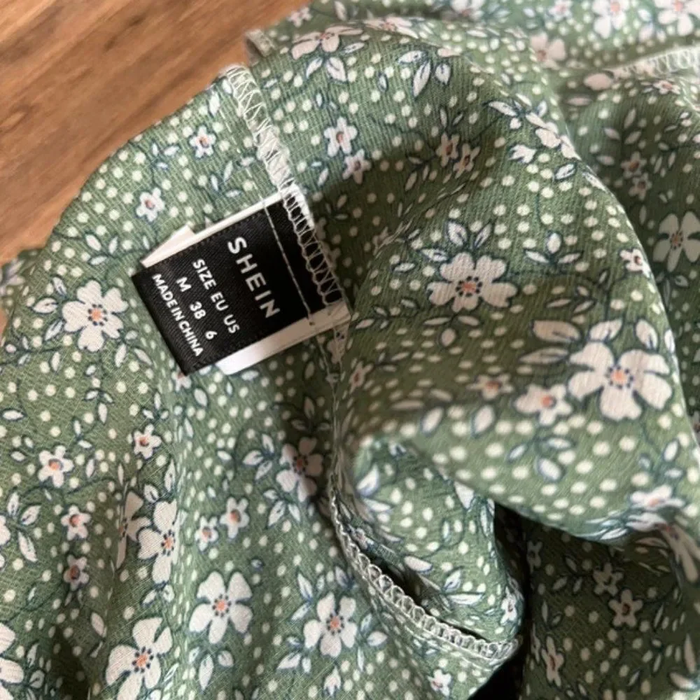 Shein medium floral green romper‎